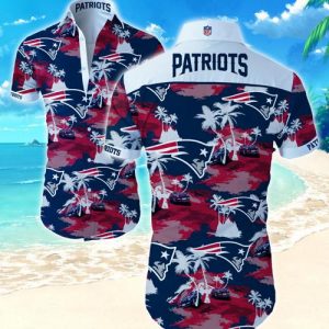 New England Patriots Coconut Tree Hawaiian Shirt Summer Button Up