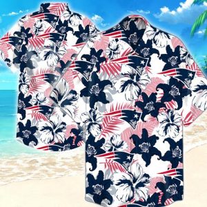 New England Patriots Flower Hawaiian Shirt Summer Button Up
