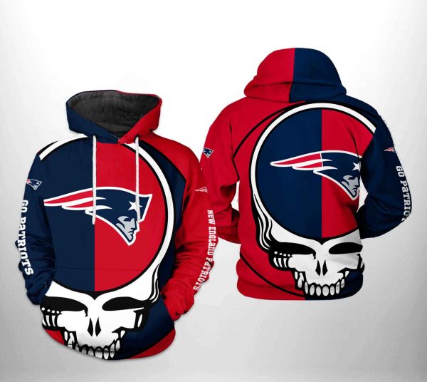 New England Patriots NFL Grateful Dead 3D Printed Hoodie/Zipper Hoodie