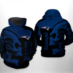 New England Patriots NFL Skull 3D Printed Hoodie/Zipper Hoodie