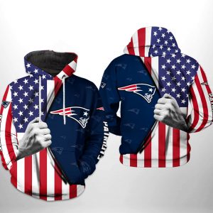 New England Patriots NFL US Flag Team 3D Printed Hoodie/Zipper Hoodie