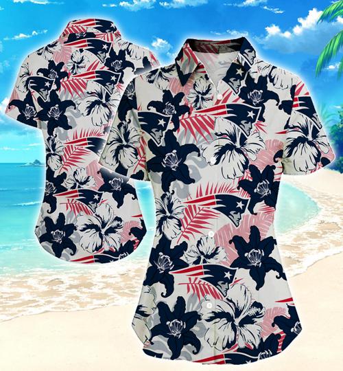 New England Patriots Women Hawaiian Shirt Summer Button Up