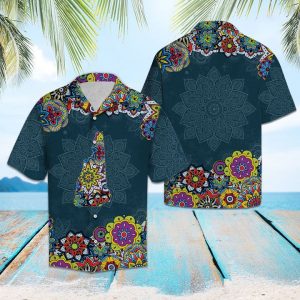 New Hampshire Mandala Hawaiian Shirt Summer Button Up