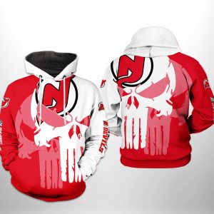 New Jersey Devils NHL Team Skull 3D Printed Hoodie/Zipper Hoodie