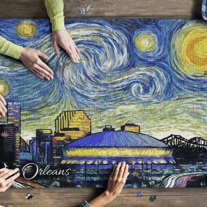 New Orleans, Louisiana Starry Night Jigsaw Puzzle Set