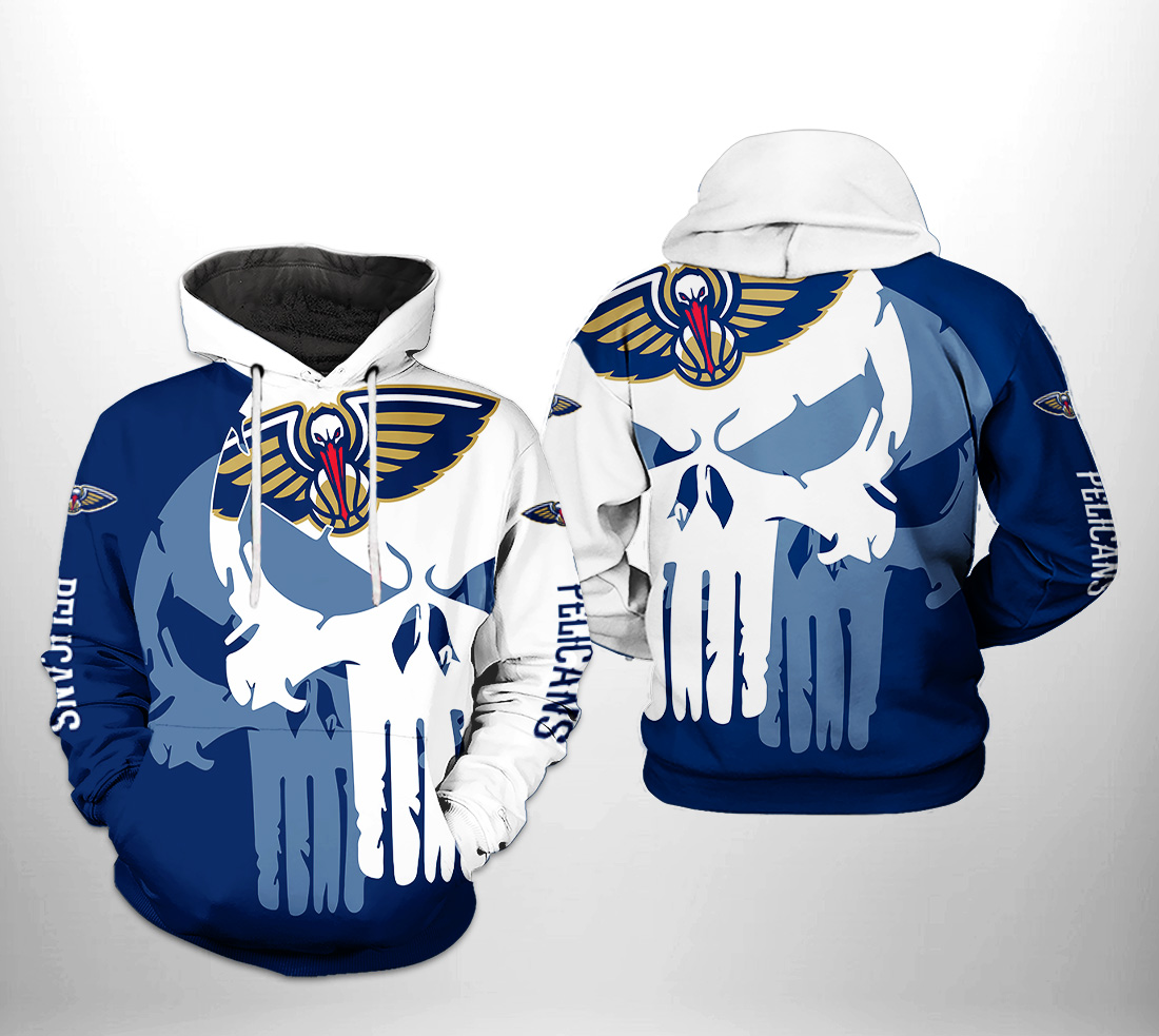 New Orleans Pelicans NBA Team Skull 3D Printed Hoodie/Zipper Hoodie New Orleans Pelicans NBA Team Skull 3D Printed Hoodie/Zipper Hoodie