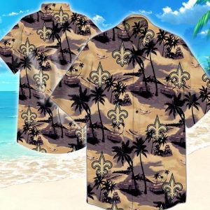 New Orleans Saints Coconut Tree Hawaiian Shirt Summer Button Up