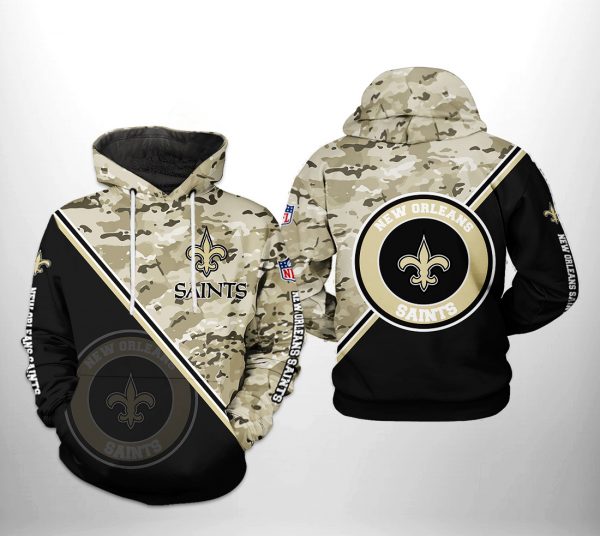 New Orleans Saints NFL Camo Team 3D Printed Hoodie/Zipper Hoodie