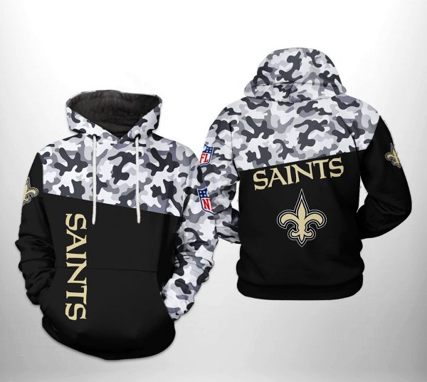 New Orleans Saints NFL Camo Veteran Team 3D Printed Hoodie/Zipper Hoodie