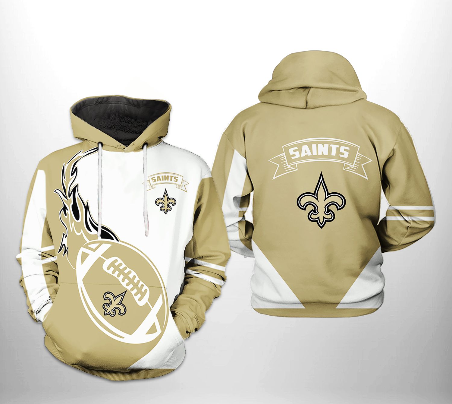 New Orleans Saints NFL Classic 3D Printed Hoodie/Zipper Hoodie New Orleans Saints NFL Classic 3D Printed Hoodie/Zipper Hoodie