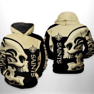 New Orleans Saints NFL Skull 3D Printed Hoodie/Zipper Hoodie