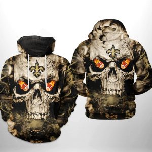 New Orleans Saints NFL Skull Team 3D Printed Hoodie/Zipper Hoodie