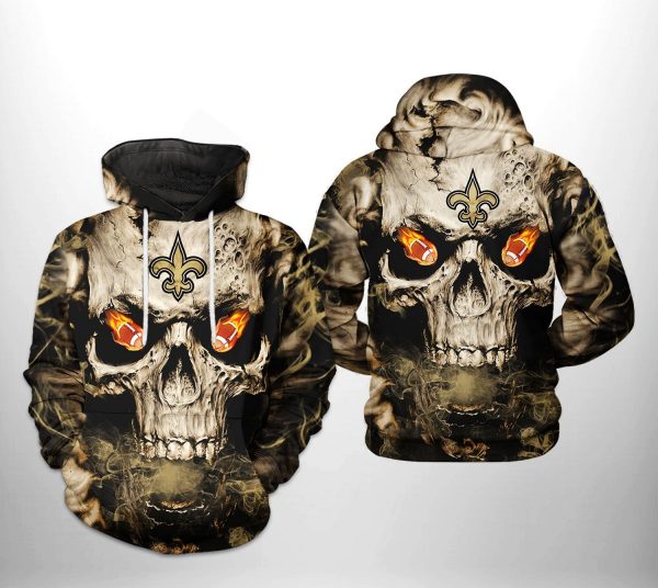 New Orleans Saints NFL Skull Team 3D Printed Hoodie/Zipper Hoodie