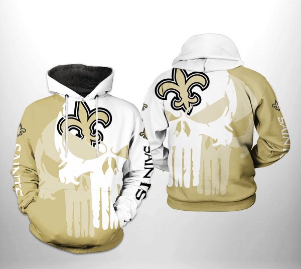 New Orleans Saints NFL Team Skull 3D Printed Hoodie/Zipper Hoodie