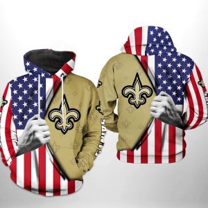 New Orleans Saints NFL US Flag Team 3D Printed Hoodie/Zipper Hoodie