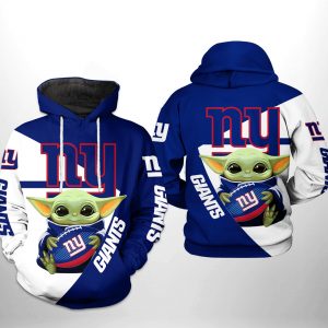 New York Giants NFL Baby Yoda Team 3D Printed Hoodie/Zipper Hoodie