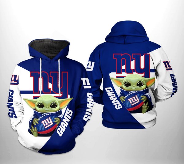 New York Giants NFL Baby Yoda Team 3D Printed Hoodie/Zipper Hoodie