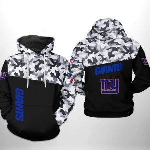 New York Giants NFL Camo Veteran Team 3D Printed Hoodie/Zipper Hoodie