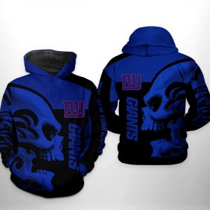 New York Giants NFL Skull 3D Printed Hoodie/Zipper Hoodie