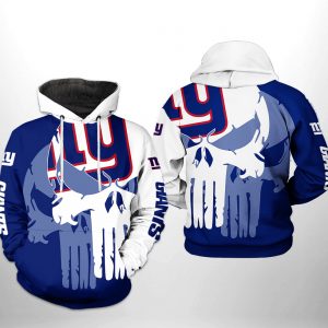 New York Giants NFL Team Skull 3D Printed Hoodie/Zipper Hoodie