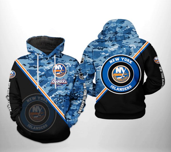 New York Islanders NHL Camo Team 3D Printed Hoodie/Zipper Hoodie