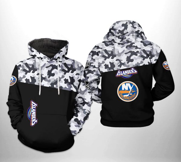 New York Islanders NHL Camo Veteran 3D Printed Hoodie/Zipper Hoodie