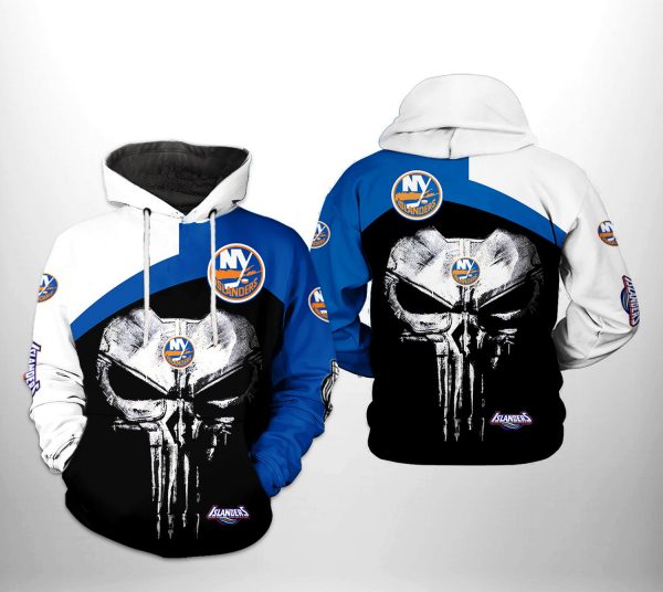 New York Islanders NHL Skull Punisher 3D Printed Hoodie/Zipper Hoodie