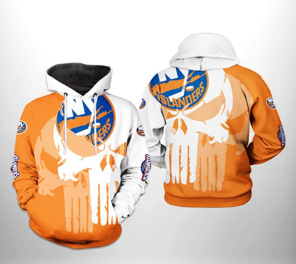 New York Islanders NHL Team Skull 3D Printed Hoodie/Zipper Hoodie