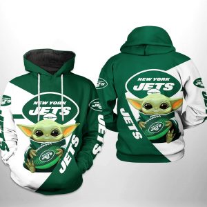 New York Jets NFL Baby Yoda Team 3D Printed Hoodie/Zipper Hoodie