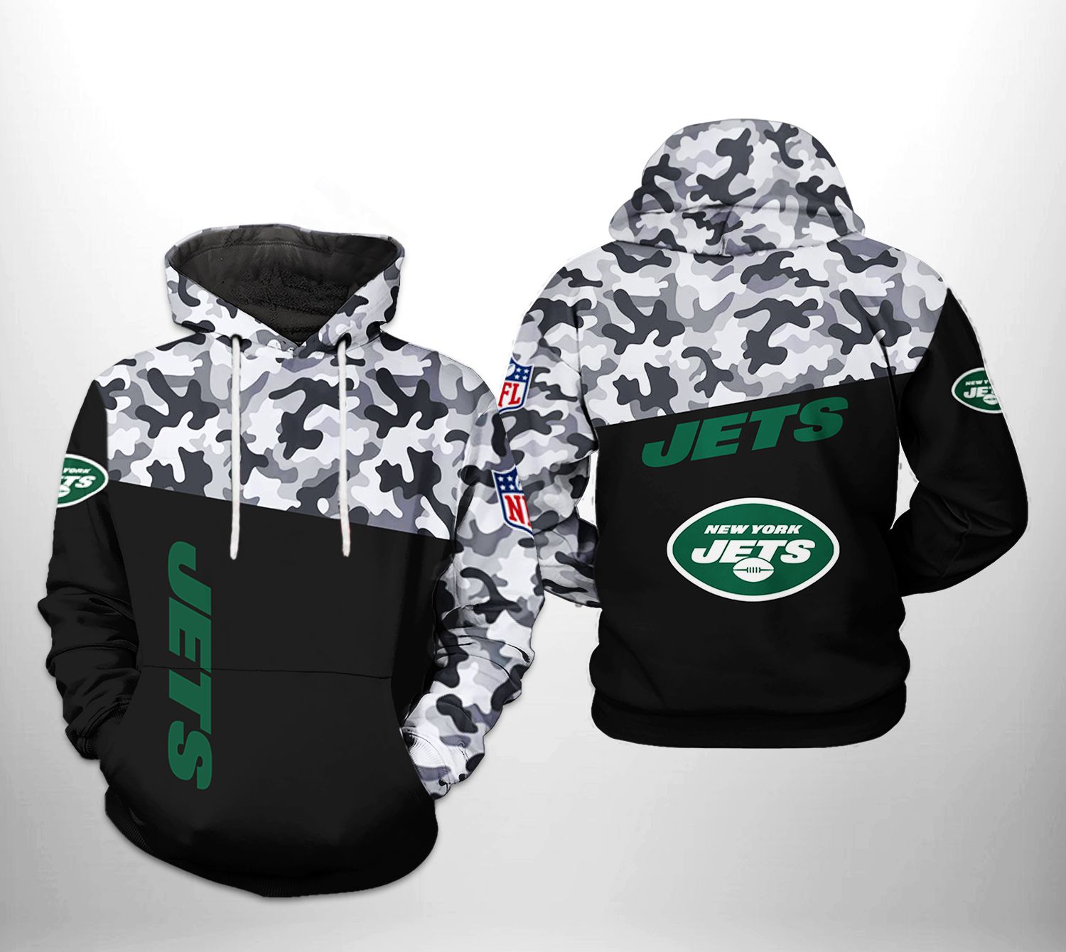 New York Jets NFL Camo Veteran Team 3D Printed Hoodie/Zipper Hoodie New York Jets NFL Camo Veteran Team 3D Printed Hoodie/Zipper Hoodie