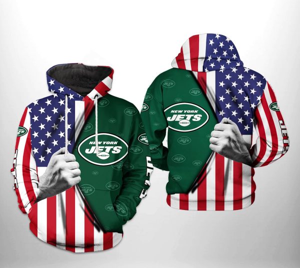 New York Jets NFL US Flag Team 3D Printed Hoodie/Zipper Hoodie