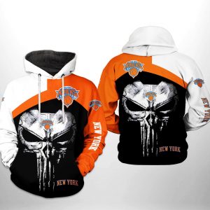 New York Knicks NBA Skull Punisher Team 3D Printed Hoodie/Zipper Hoodie