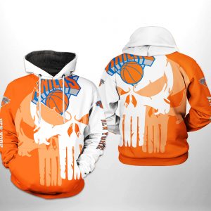 New York Knicks NBA Team Skull 3D Printed Hoodie/Zipper Hoodie