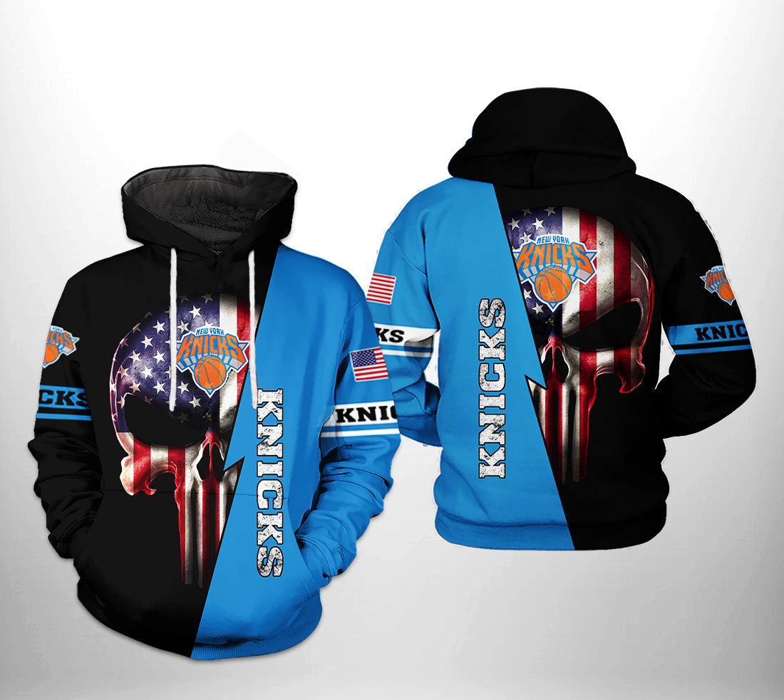 New York Knicks NBA US Flag Skull Team 3D Printed Hoodie/Zipper Hoodie New York Knicks NBA US Flag Skull Team 3D Printed Hoodie/Zipper Hoodie