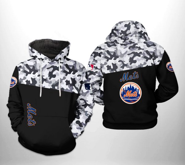 New York Mets MLB Camo Veteran 3D Printed Hoodie/Zipper Hoodie