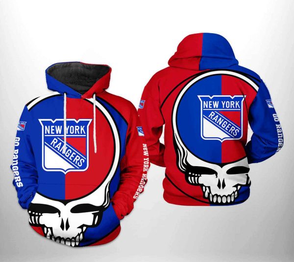 New York Rangers NHL Grateful Dead 3D Printed Hoodie/Zipper Hoodie