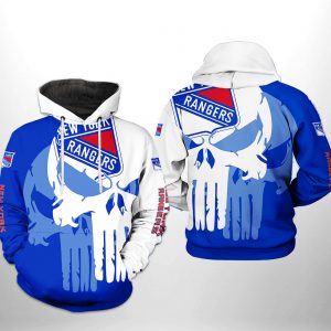 New York Rangers NHL Team Skull 3D Printed Hoodie/Zipper Hoodie