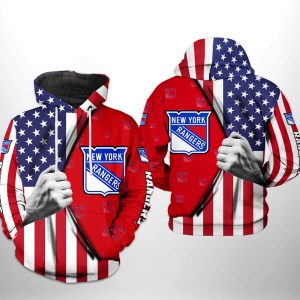 New York Rangers NHL US FLag 3D Printed Hoodie/Zipper Hoodie