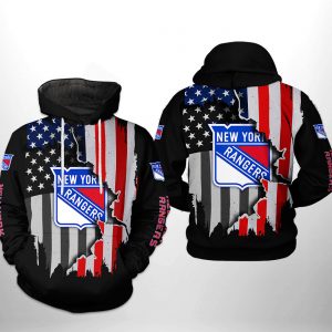 New York Rangers NHL US FLag Team 3D Printed Hoodie/Zipper Hoodie