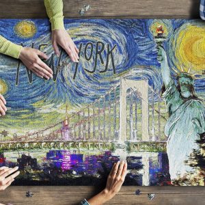 New York Statue Of Liberty Van Gogh Starry Night Jigsaw Puzzle Set