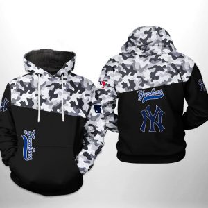 New York Yankees MLB Camo Veteran 3D Printed Hoodie/Zipper Hoodie