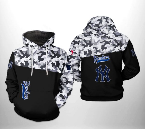 New York Yankees MLB Camo Veteran 3D Printed Hoodie/Zipper Hoodie