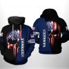 New York Yankees MLB US Flag Skull 3D Printed Hoodie/Zipper Hoodie