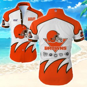 Nfl Cleveland Browns Hawaiian Shirt Summer Button Up
