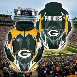 Nfl Green Bay Packers Lightning 3D Printed Hoodie/Zipper Hoodie