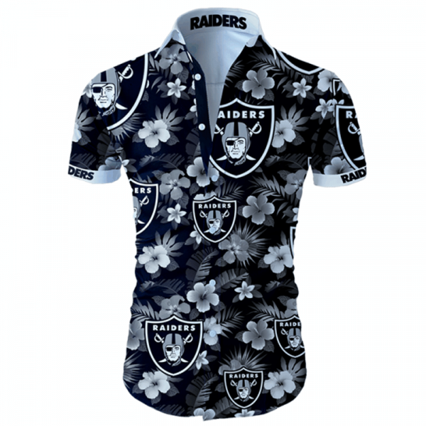Nfl Oakland Raiders Hawaiian Shirt Summer Button Up