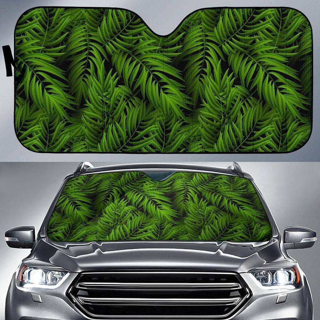 Night Tropical Palm Leaf Car Auto Sun Shade Night Tropical Palm Leaf Car Auto Sun Shade