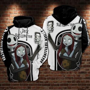 Nightmare Before Christmas Jack Sally Selfie 3D Printed Hoodie/Zipper Hoodie