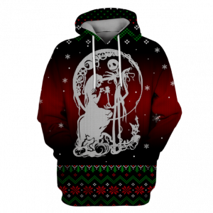 Nightmare Before Christmas Jack Skellington And Sally Knitting Art 3D Printed Hoodie/Zipper Hoodie