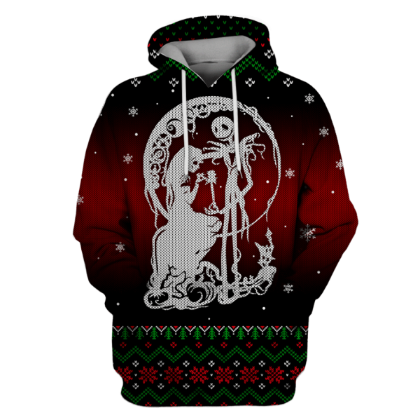 Nightmare Before Christmas Jack Skellington And Sally Knitting Art 3D Printed Hoodie/Zipper Hoodie Nightmare Before Christmas Jack Skellington And Sally Knitting Art 3D Printed Hoodie/Zipper Hoodie